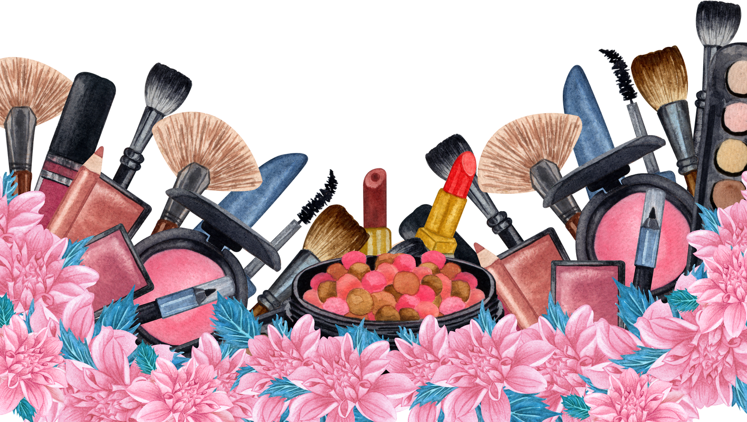 Makeup Products with Flowers